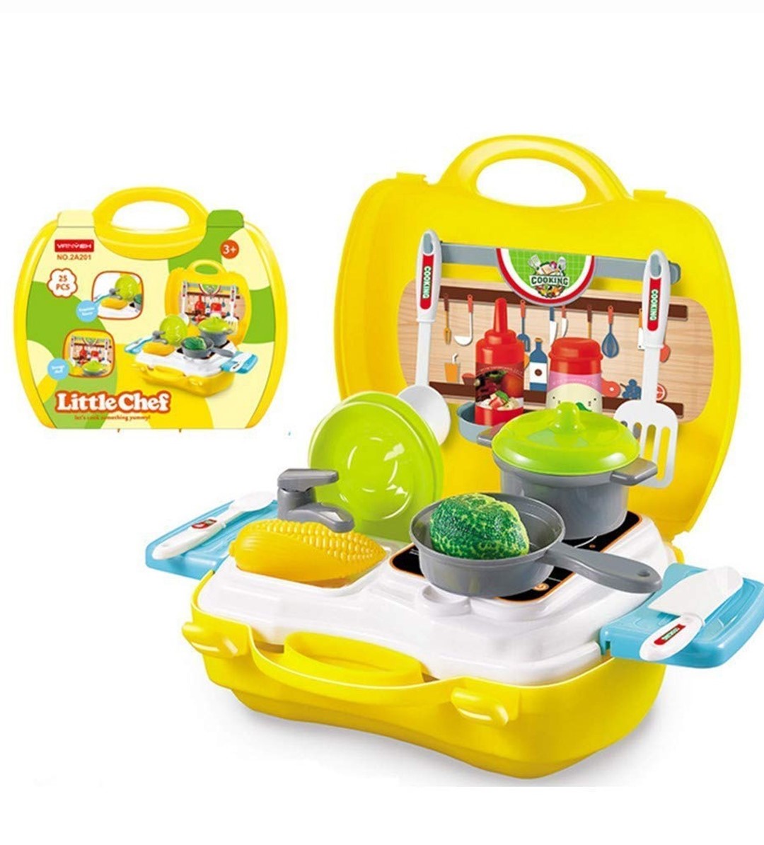 Toyshine Plastic Deluxe Kitchen Toy Set for Kids (Yellow)