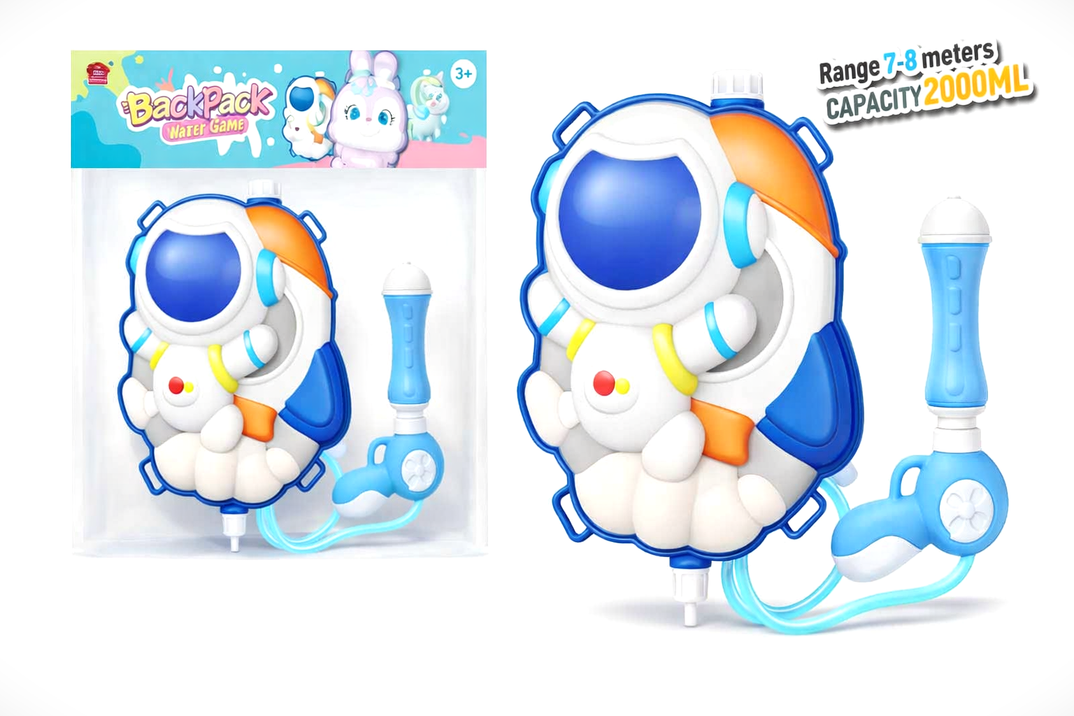 Astronaut Backpack Water Gun – 2000ML Capacity, Long Range (7–8m)