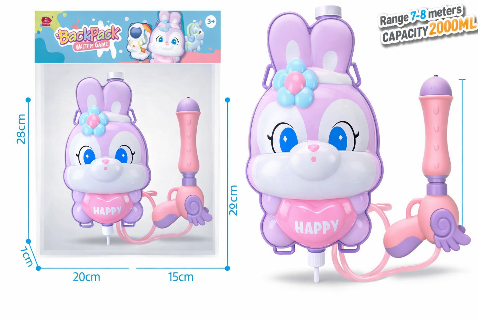 Astronaut Backpack Water Gun – 2000ML Capacity, Long Range (7–8m) - Image 2