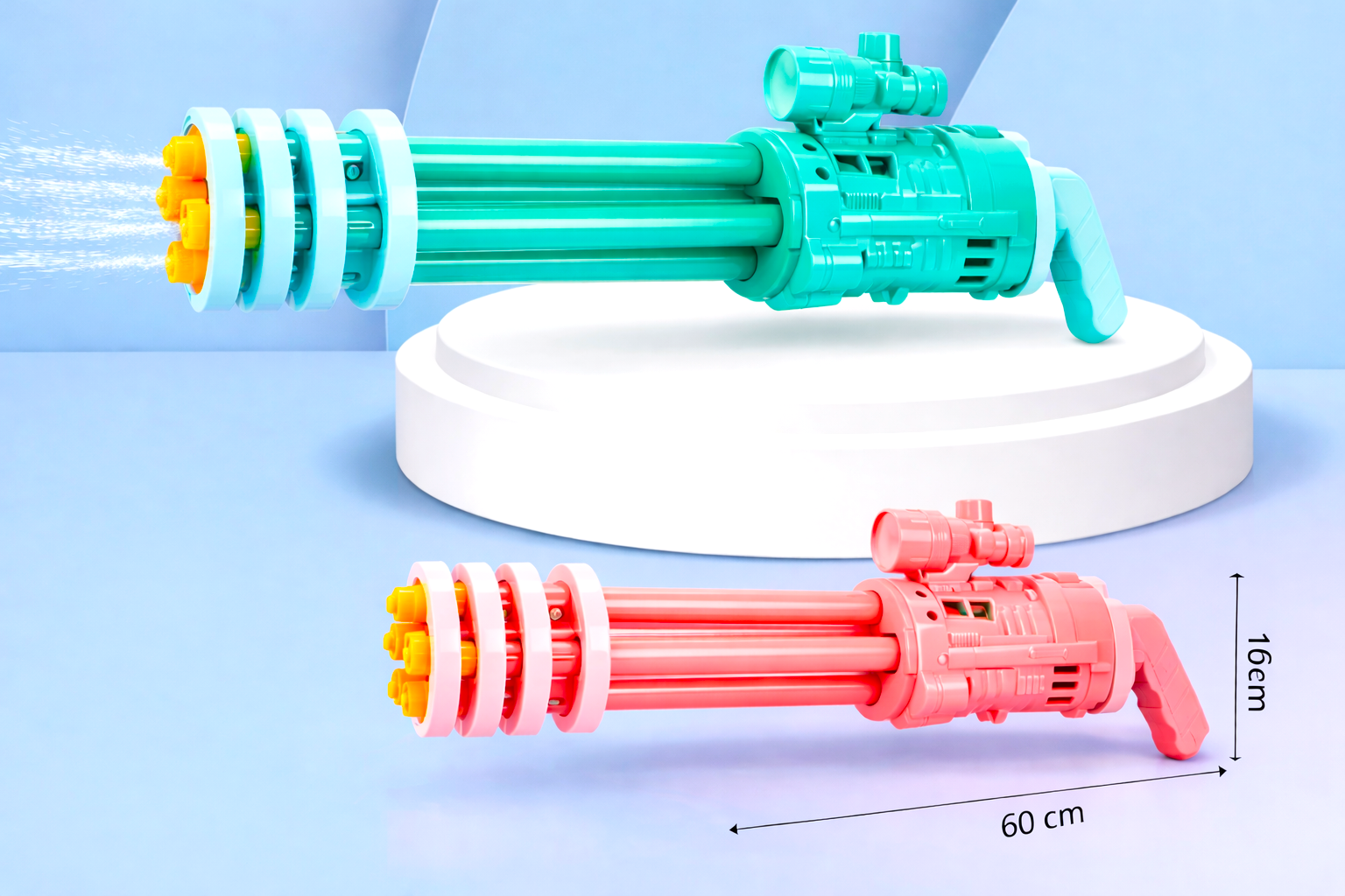 Automatic Gatling Water Gun Toy for Kids – High Pressure Multi-Barrel Water Blaster with Long Range Spray for Summer Pool, Beach & Outdoor Water Play