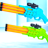 Kids Triple Barrel Foam Dart Blaster Gun Toy with Scope – Long Range Shooting Toy for Boys & Girls Outdoor Play