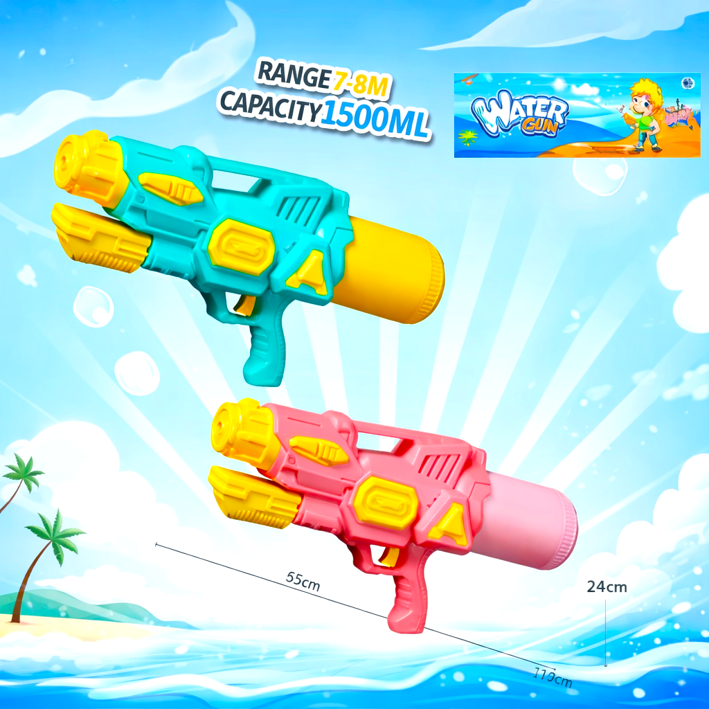 Kids High-Pressure Water Gun Toy – 1500ML Large Capacity Long Range Summer Water Blaster for Pool & Outdoor Play