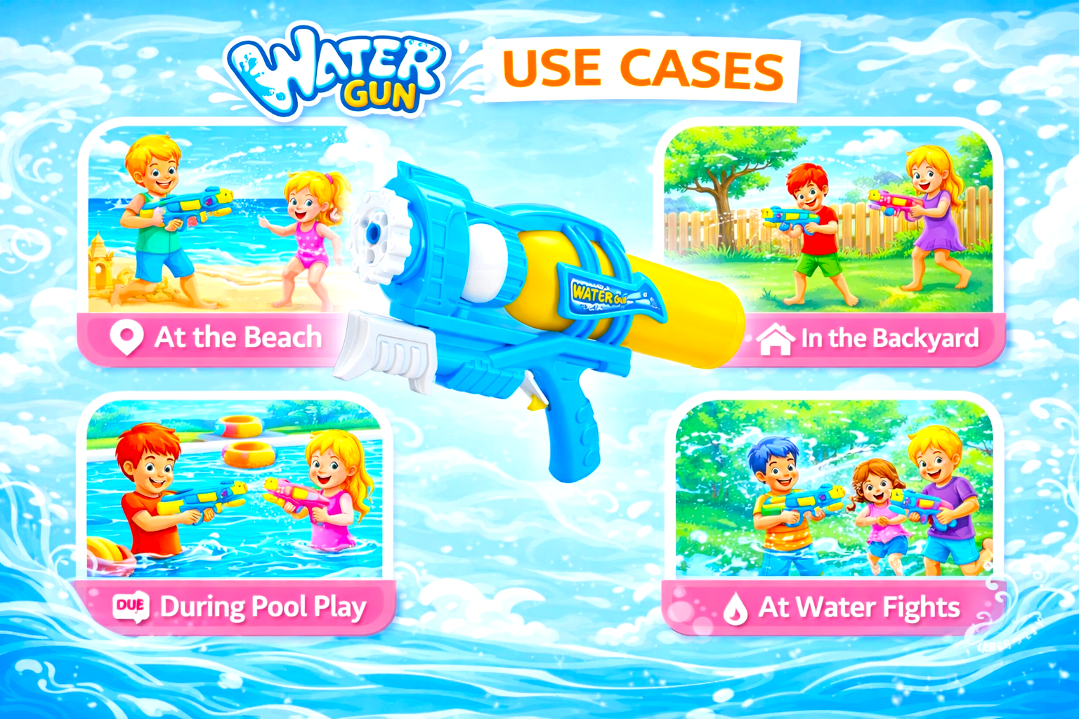 Large Capacity Water Gun – Durable High Pressure Outdoor Blaster - Image 3