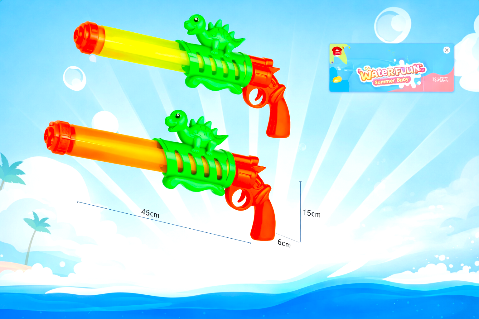 Dinosaur Water Gun for Kids – Long Range High Pressure Summer Water Blaster Toy