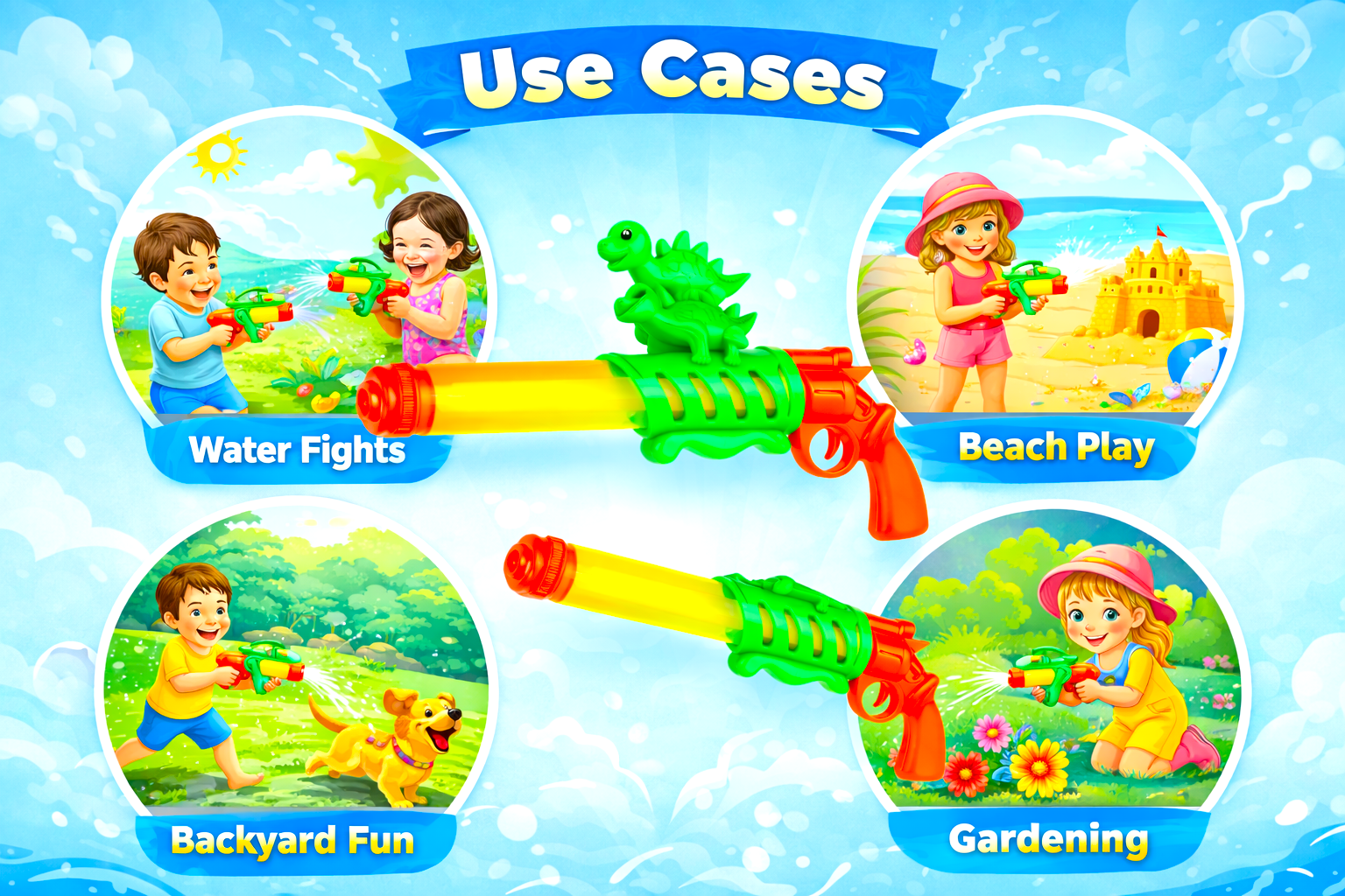 Dinosaur Water Gun for Kids – Long Range High Pressure Summer Water Blaster Toy - Image 3