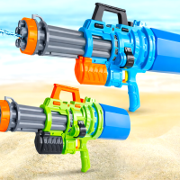 Kids Gatling Holi Pichkari Water Gun – High Pressure Multi-Nozzle Long Range Water Blaster with Large Capacity Tank for Holi Festival & Summer Outdoor Fun