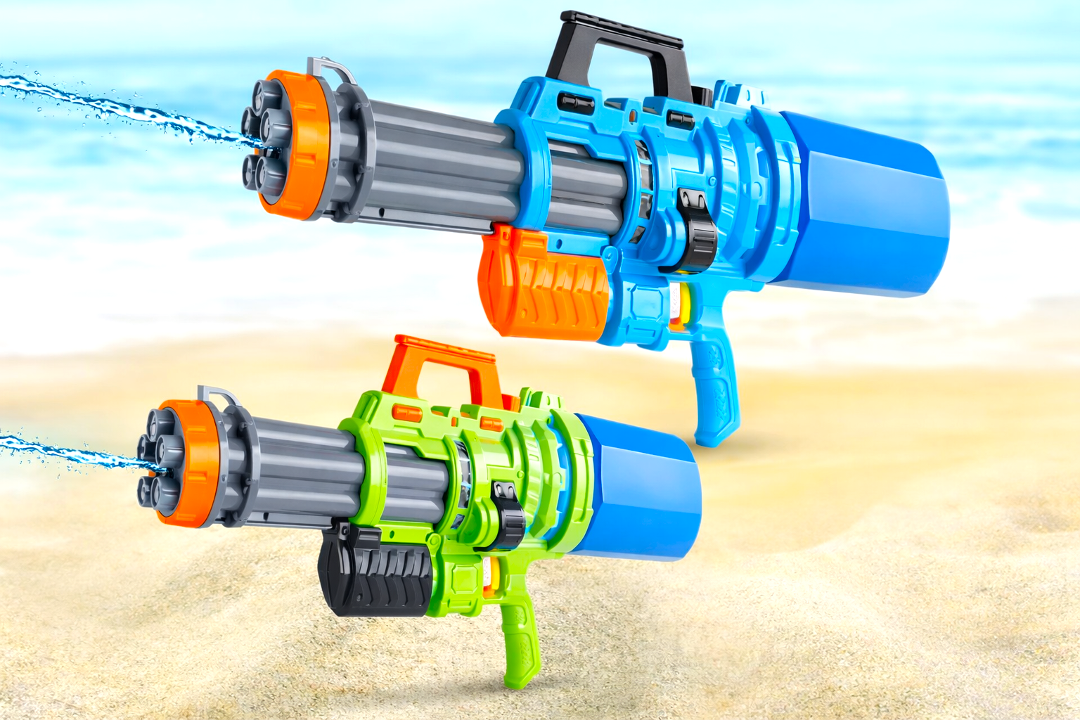 Kids Gatling Holi Pichkari Water Gun – High Pressure Multi-Nozzle Long Range Water Blaster with Large Capacity Tank for Holi Festival & Summer Outdoor Fun