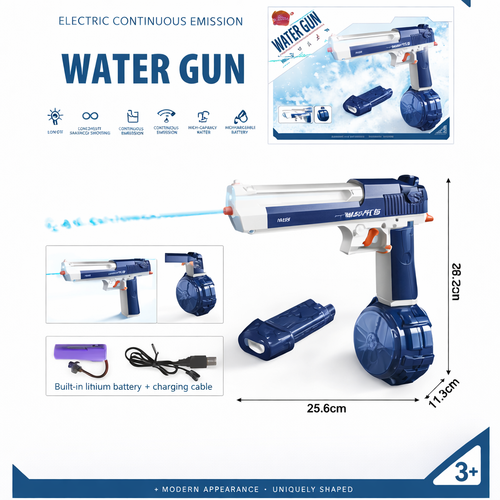 Electric Rechargeable Holi Pichkari Water Gun for Kids & Adults | High-Pressure Continuous Spray | Long Range Water Gun with Built-in Battery