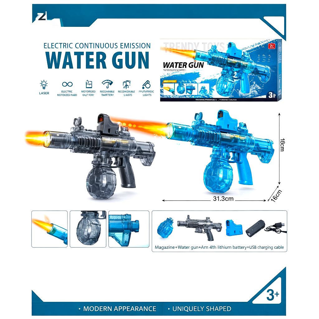 Holi Electric Rechargeable Pichkari Water Gun for Kids – High Pressure Continuous Spray Toy