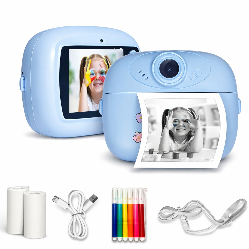 Camera for Kids Instant Print | HD Photo & Video Digital Camera with Thermal Printing | Rechargeable Kids Camera with Paper Rolls, Color Pens & Lanyard | Educational Toy Gift for Boys & Girls
