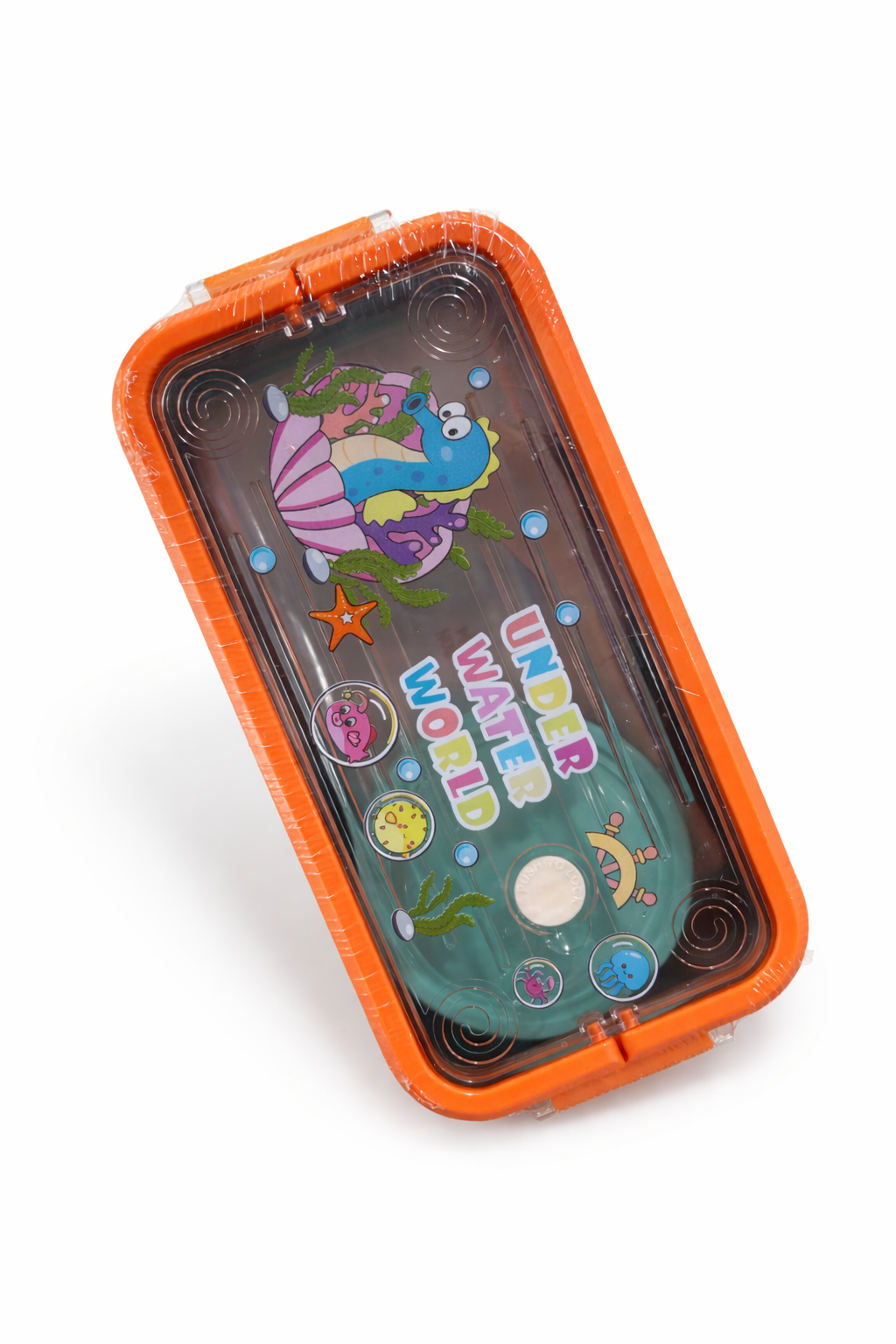 Kids Lunch Box with Spoon & Fork | Underwater Cartoon Design | Leakproof Plastic Tiffin Box for School Boys & Girls | BPA Free, Airtight Food Storage Container