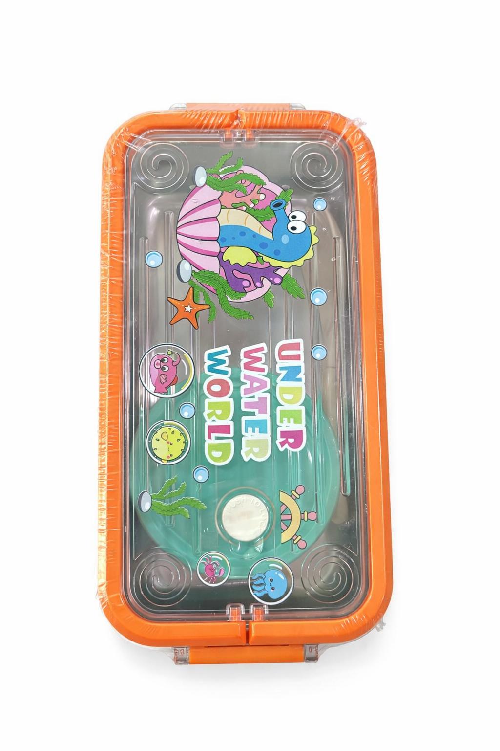 Kids Lunch Box with Spoon & Fork | Underwater Cartoon Design | Leakproof Plastic Tiffin Box for School Boys & Girls | BPA Free, Airtight Food Storage Container - Image 2