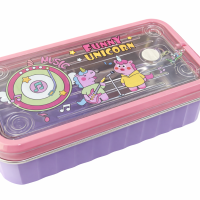 Cute Unicorn Lunch Box for Kids – Leakproof Airtight Plastic Tiffin Box with Transparent Lid, BPA Free, School Snack Container for Girls