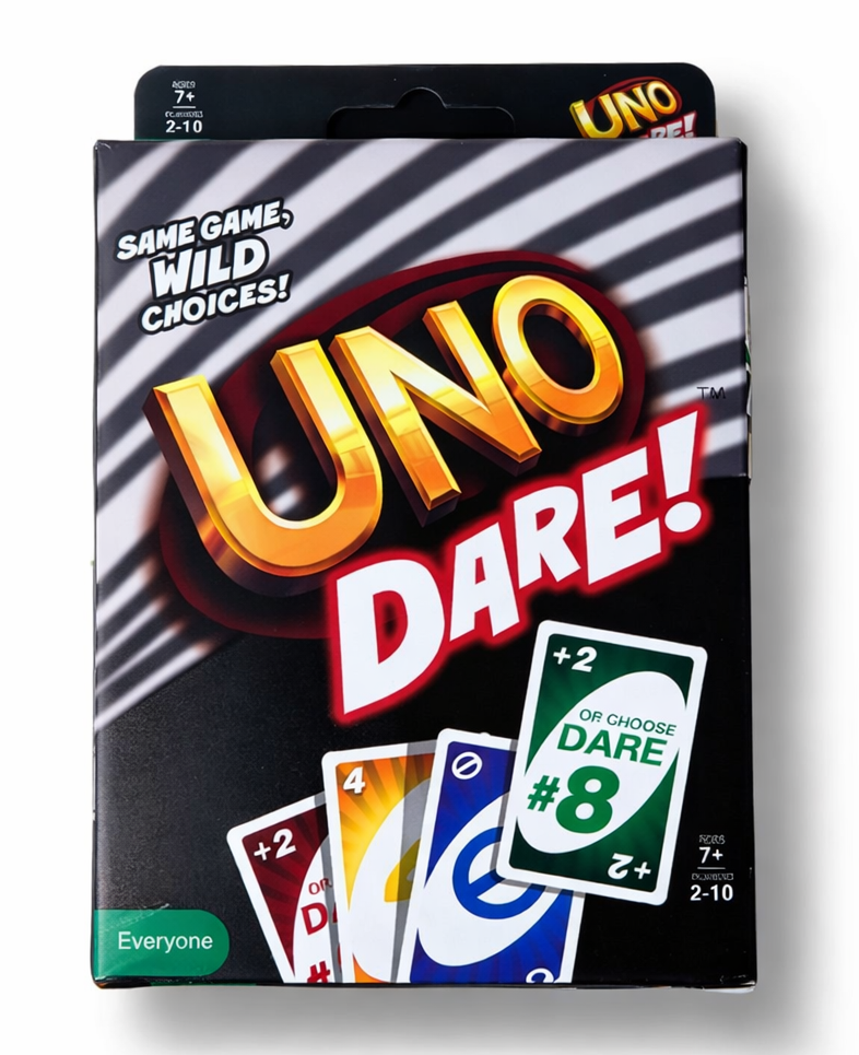 UNO Dare Card Game for Kids & Adults | Fun Party Game with Challenge Cards | Family Game Night | 2–10 Players | Age 7+