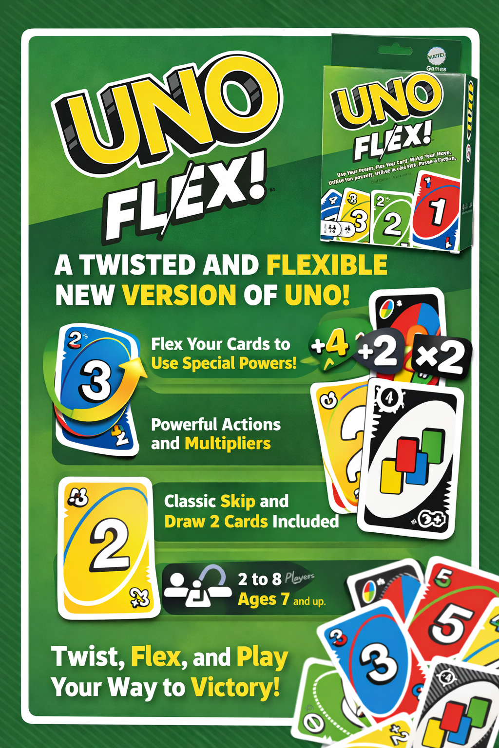 UNO Flex Card Game for Kids & Family | Mattel UNO Flexible Cards Game | 2–8 Players | Ages 7+ | Fun Party & Travel Game - Image 3