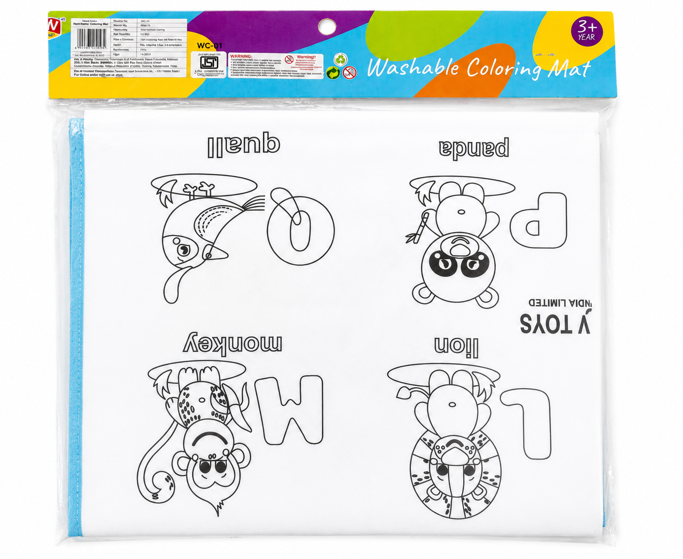 Washable Coloring Mat for Kids with Reusable Magic Pens | DIY Alphabet Drawing & Learning Mat for Boys & Girls Age 3+ - Image 2