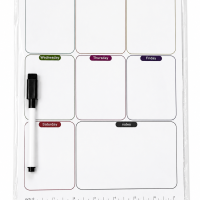 Weekly Dry Erase Planner Board with Marker | Reusable Magnetic Weekly Schedule Organizer for Home, Office & School