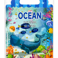 Ocean Educational Gel Sticker Book for Kids Reusable Sea Animal Learning Stickers Marine Life Activity Set Preschool Educational Toy