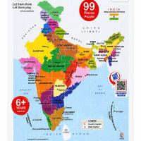 India Map Puzzle for Kids 6+ Years | 99 Piece Educational India States & Union Territories Jumbo Floor Puzzle | 44.5 x 37 cm Learning Geography Toy