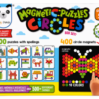 Magnetic Puzzle Circles Big Set for Kids 5+ Years | 400 Colorful Magnetic Dots & 200 Puzzle Patterns | Educational STEM Learning Toy for Creativity, Problem Solving & Early Development