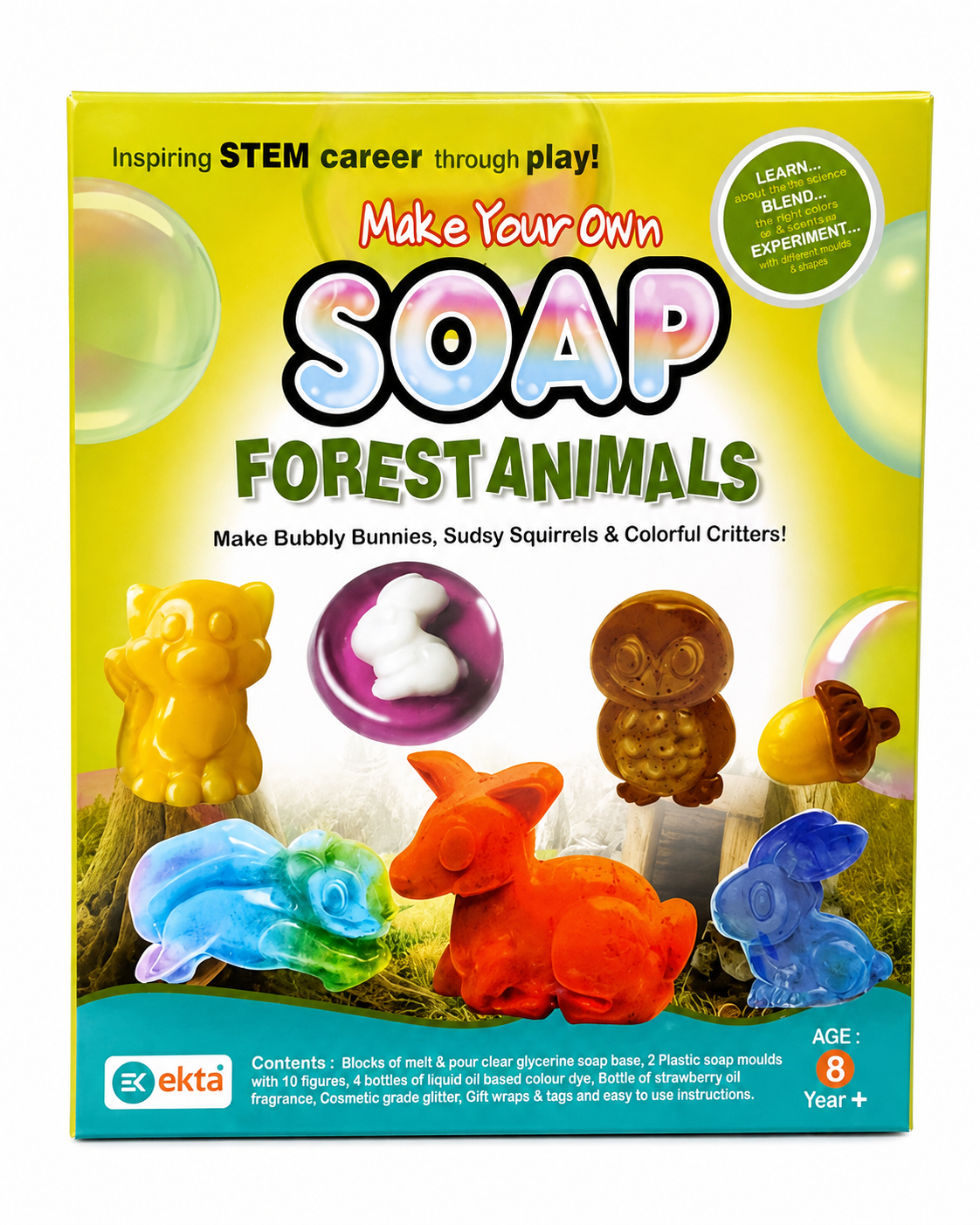 Soap Making Kit for Kids – Ekta Forest Animals STEM Science Craft Kit Age 8+
