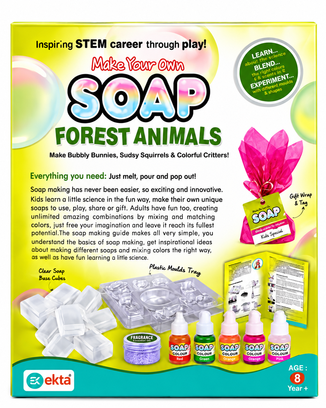 Soap Making Kit for Kids – Ekta Forest Animals STEM Science Craft Kit Age 8+ - Image 3